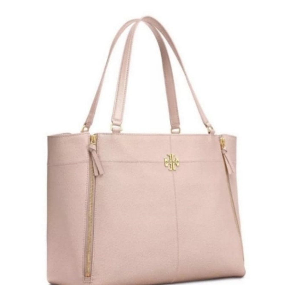Tory Butch Ivy Patent Leather Tote Bag, Light Oak